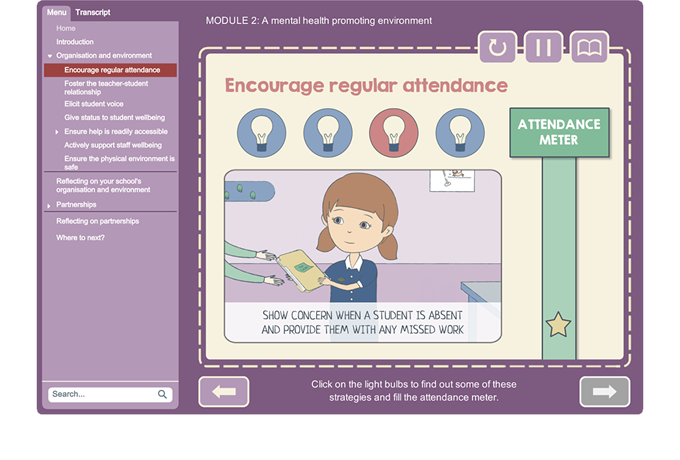 Promoting and supporting mental health - Attendance meter